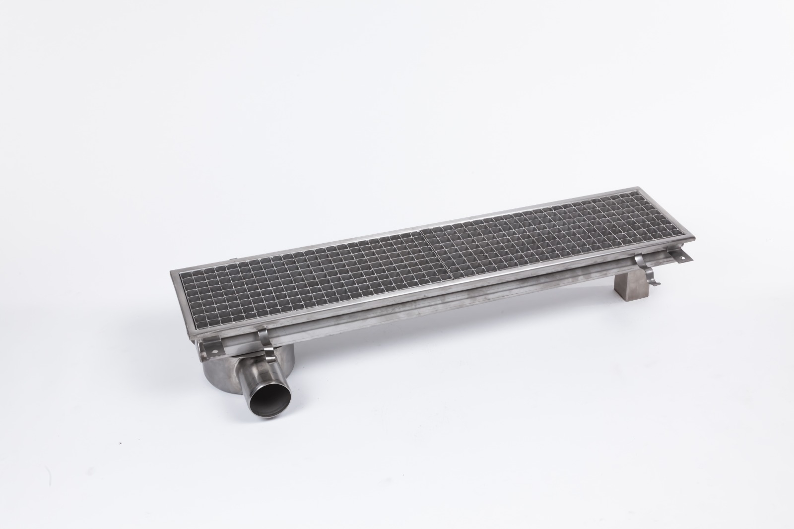 Paslanmaz çelik yer gideri kenardan atta çıkışlı