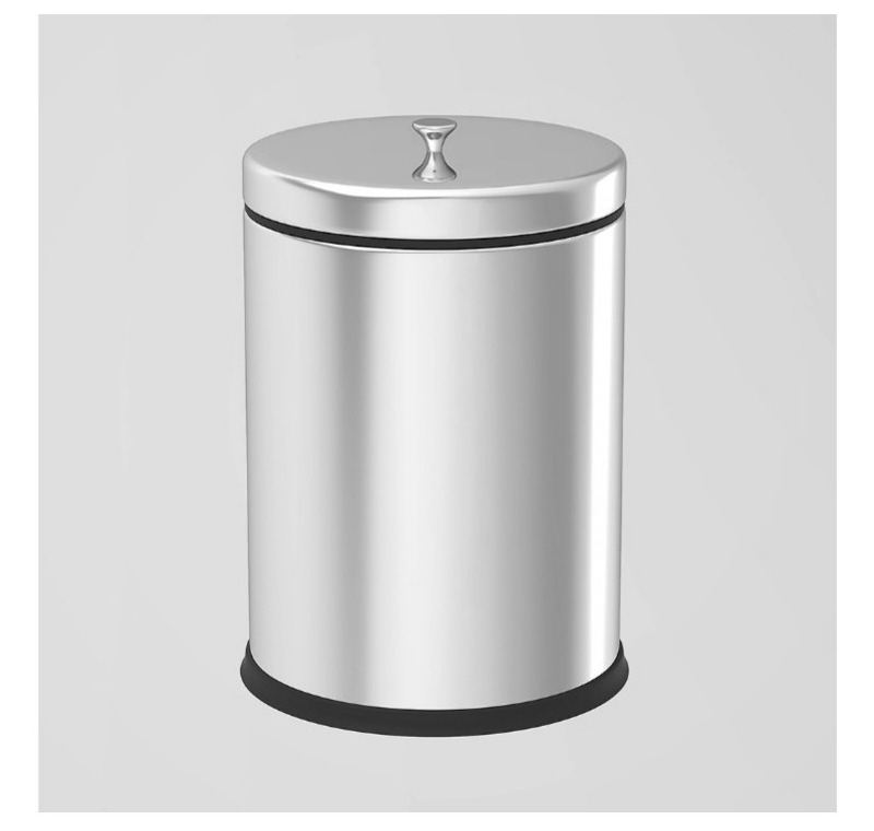 Paslanmaz çelik manuel kapaklı çöp kovası
