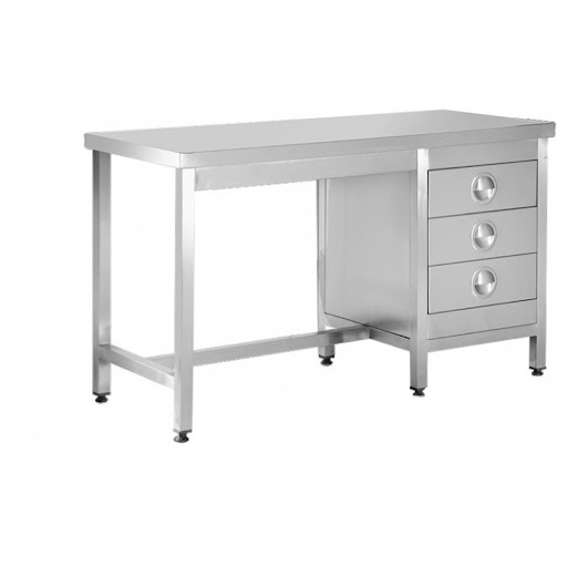 Paslanmaz çelik blok çekmeceli çalışma tezgahı