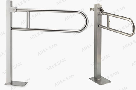 Paslanmaz çelik yere monte , hareketli tutunma barı