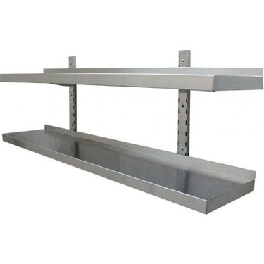 Paslanmaz çelik duvar rafı çift sıra